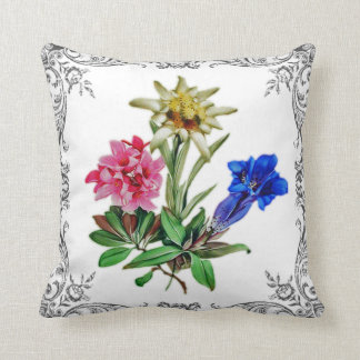 Alpine Flowers Throw Pillow