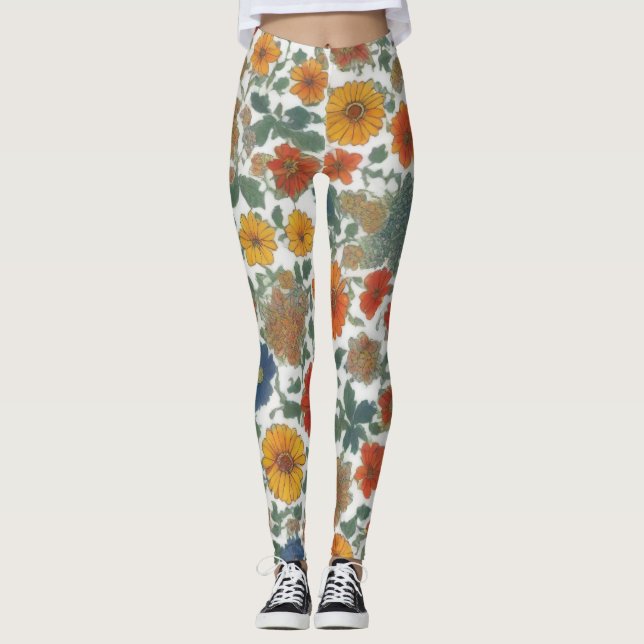 Alpine Fusion: A Bavarian pattern Leggings (Front)