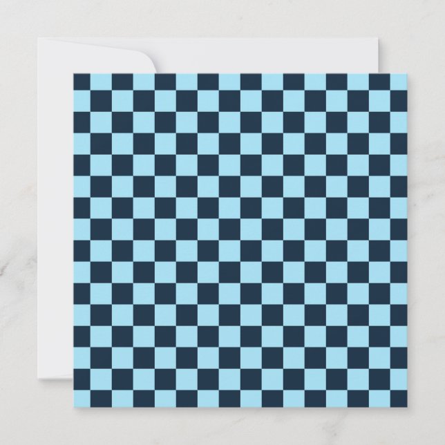 Alpine ice checkerboard pattern thank you card (Front)