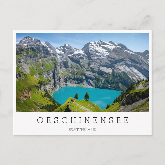 Alpine lake Oeschinensee in Switzerland Postcard (Front)