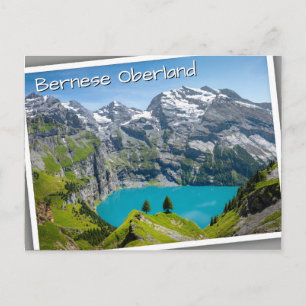 Alpine lake Oeschinensee in Switzerland Postcard