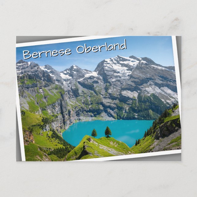 Alpine lake Oeschinensee in Switzerland Postcard (Front)