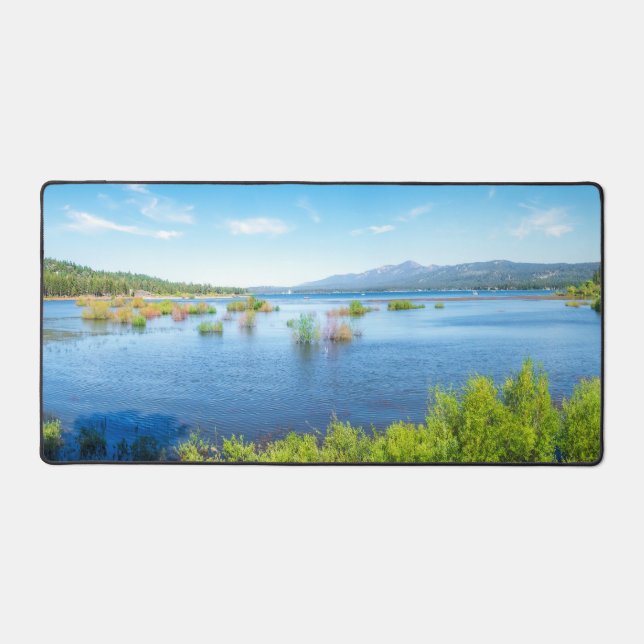 Alpine Lake Serenity Panorama Desk Mat (Front)