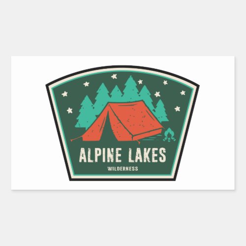 Alpine Lakes Wilderness Camping Rectangular Sticker