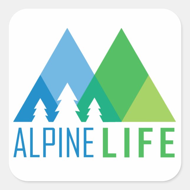 Alpine Life Square Sticker (Front)