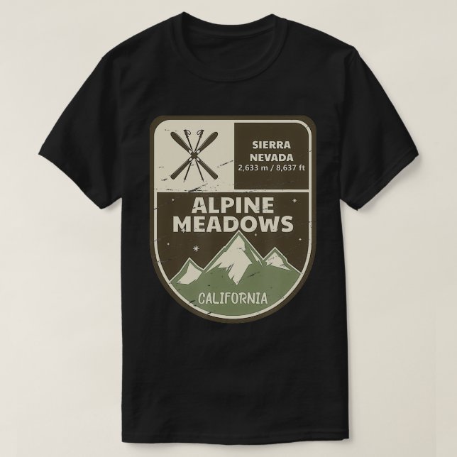 Alpine Meadows California Vintage  T-Shirt (Design Front)
