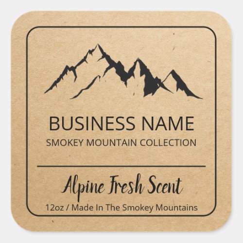 Alpine Mountain Kraft Brown Soap Bar Labels