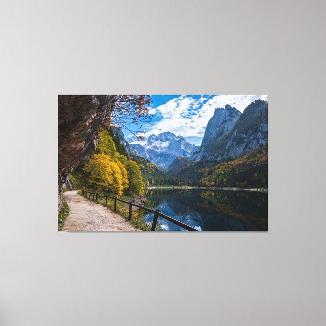  Alpine Mountain Lake Gosauseen Lake Austria   Canvas Print (Front)