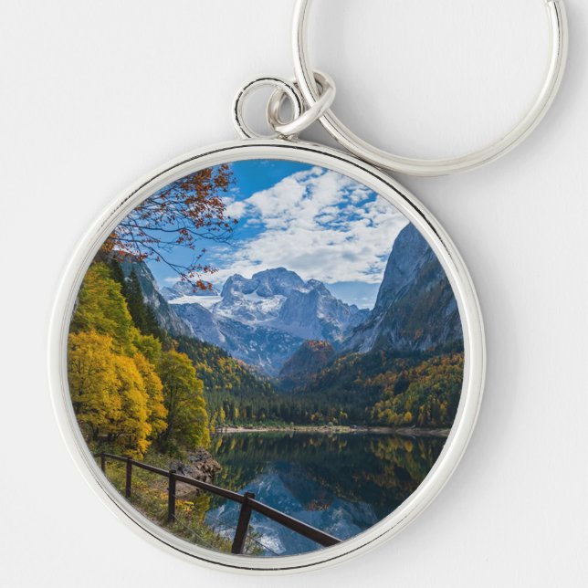 Alpine Mountain Lake Gosauseen Lake Austria   Keychain (Front)