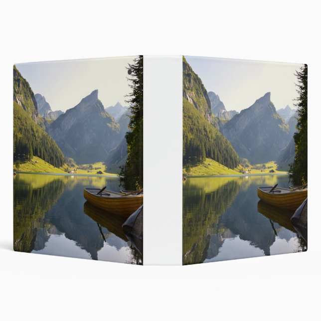 Alpine Mountain Lake in Switzerland 3 Ring Binder (Background)