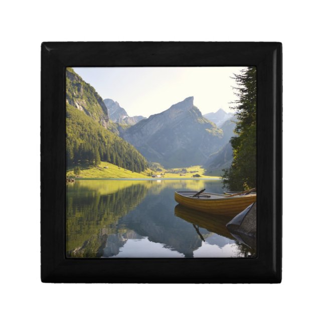 Alpine Mountain Lake in Switzerland Photo Gift Box (Front)