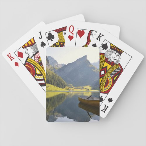 Alpine Mountain Lake in Switzerland Poker Cards