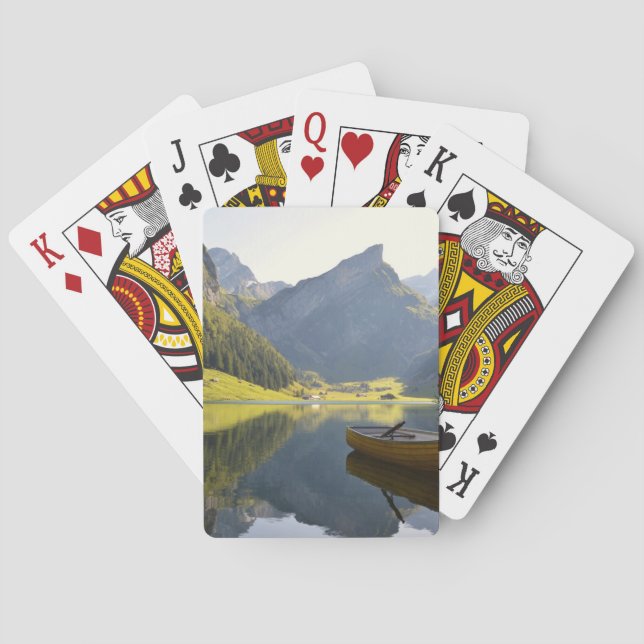 Alpine Mountain Lake in Switzerland Poker Cards (Back)