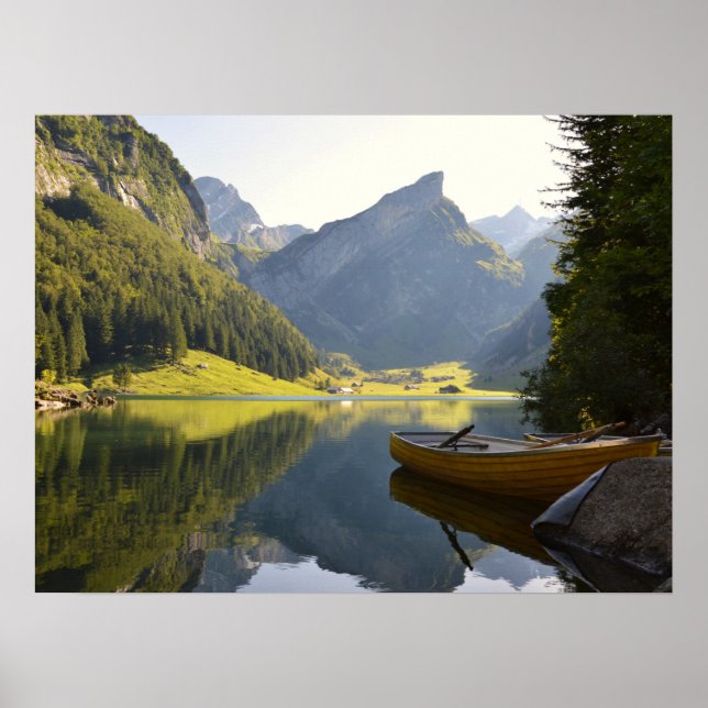 Alpine Mountain Lake in Switzerland Poster (Front)