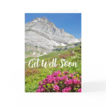Alpine Mountain scene get well card