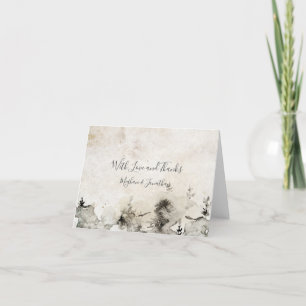 Alpine Mountain Wedding Letterpress Thank You Card