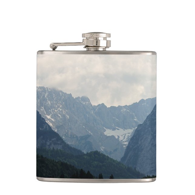 Alpine Mountains Country Nature Photo Flask (Front)