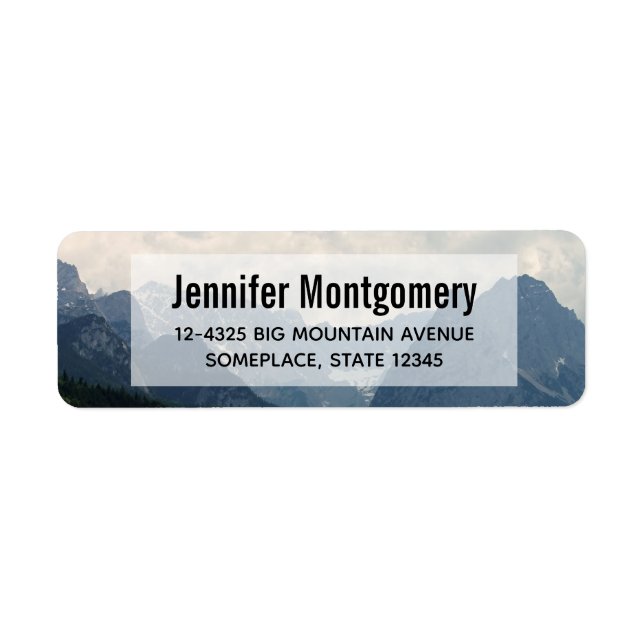 Alpine Mountains Nature Photo Country Label (Front)