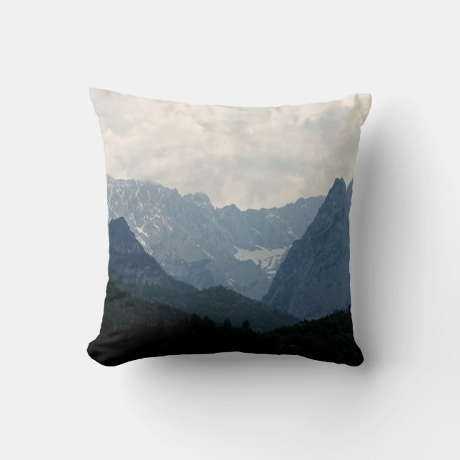Alpine Mountains Nature Photo Country Throw Pillow (Front)