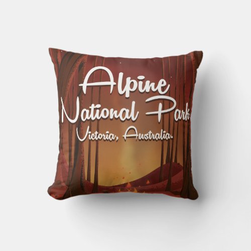 Alpine National Park Australia Travel poster Throw Pillow