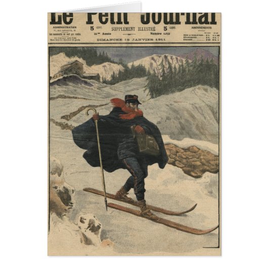 Alpine postmen using ski (Front)