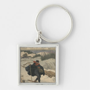 Alpine postmen using ski keychain