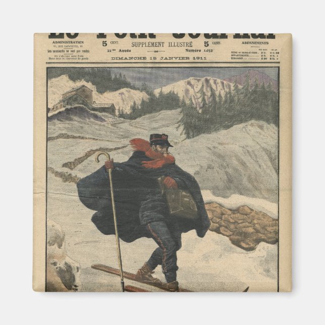 Alpine postmen using ski magnet (Front)