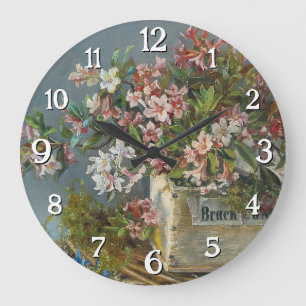 Alpine Roses in a Window Box – Andreas Lach Large Clock