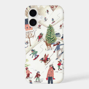 Alpine Ski Lodge Winter Holiday Pattern iPhone 17 Case