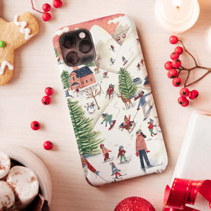 Alpine Ski Lodge Winter Holiday Pattern iPhone 13 Case