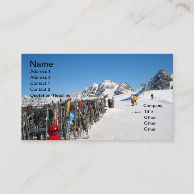Alpine Ski Resort, Alps Austria Business Card (Front)