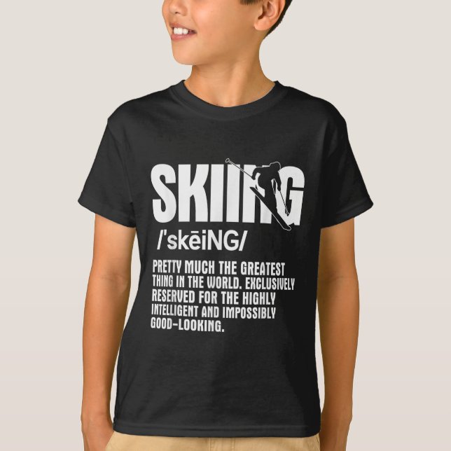 Alpine Ski Slope Downhill Skiing Skier Sports Grea T-Shirt (Front)