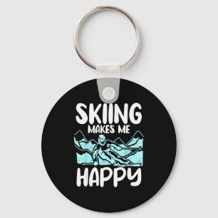Alpine ski slope downhill skiing skier sports make keychain