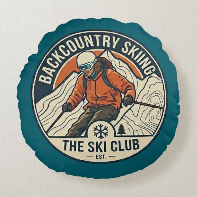 Alpine Ski Trail Blazer Pillow (Front)