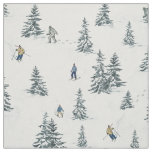 Alpine Skiers and Hidden Yetis - Downhill Skiing  Fabric