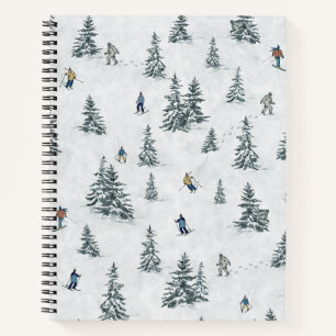 Alpine Skiers and Hidden Yetis - Downhill Skiing Notebook