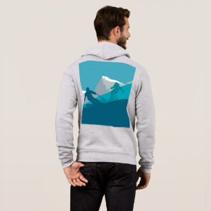 Alpine Skiers Downhill Skiing Pale Gray Hoodie