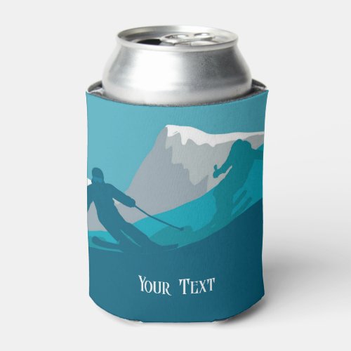 Alpine Skiers Downhill Skiing  Personalized Can Cooler