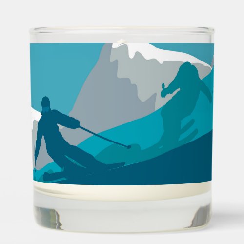 Alpine Skiers Downhill Skiing   Scented Candle