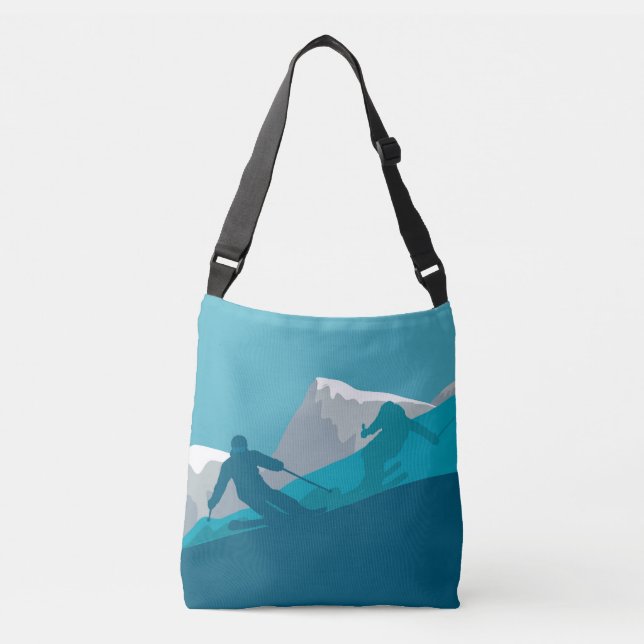 Alpine Skiers Freestyle Skiing Crossbody Bag (Front)