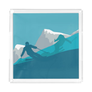 Alpine Skiing Acrylic Tray
