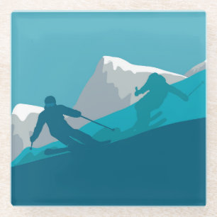  Alpine Skiing   Glass Coaster