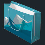 Alpine Skiing   Large Gift Bag<br><div class="desc">Skiers you'll meet on the snowy mountain. Get more winter sport and experience skiing holidays with this ski design.</div>