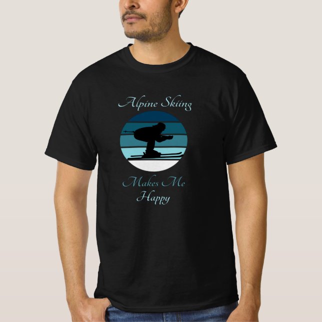 Alpine Skiing Makes Me Happy - Sports T-Shirt (Front)