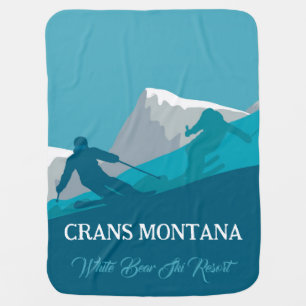 Alpine Skiing Montana Personalized Baby Blanket