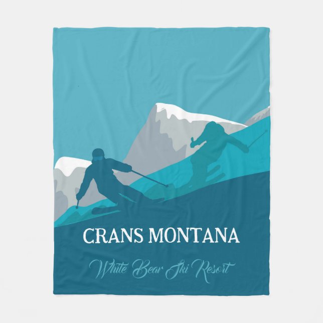  Alpine Skiing Montana Personalized  Fleece Blanket (Front)