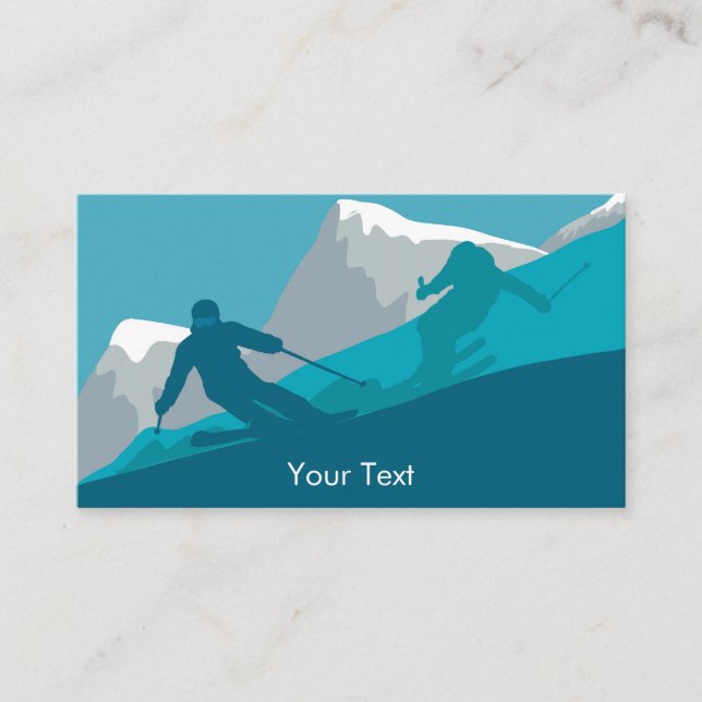 Alpine Skiing Personalized Business Card (Front)
