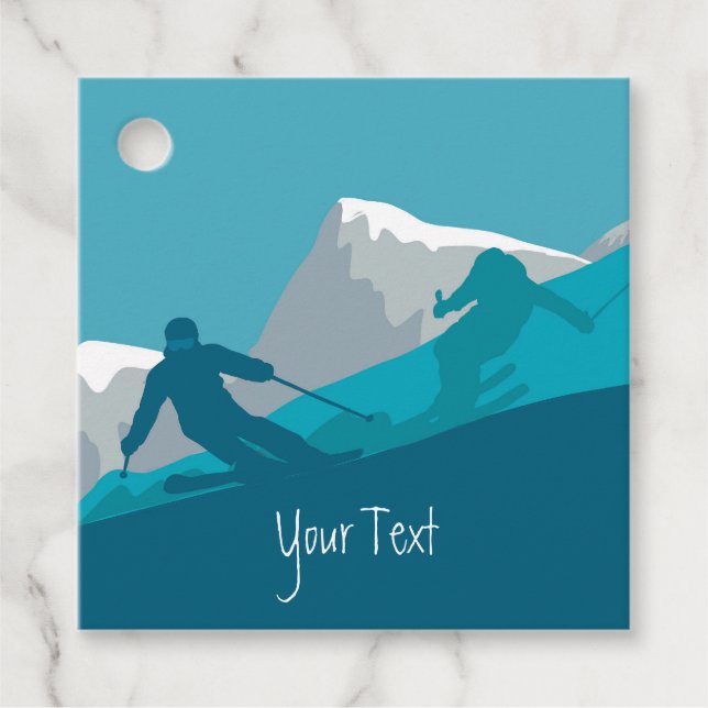 Alpine Skiing  Personalized Favor Tags (Front)