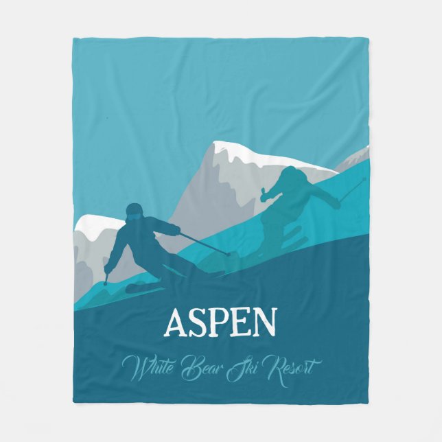  Alpine Skiing Personalized  Fleece Blanket (Front)