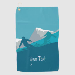 Alpine Skiing  Personalized Golf Towel